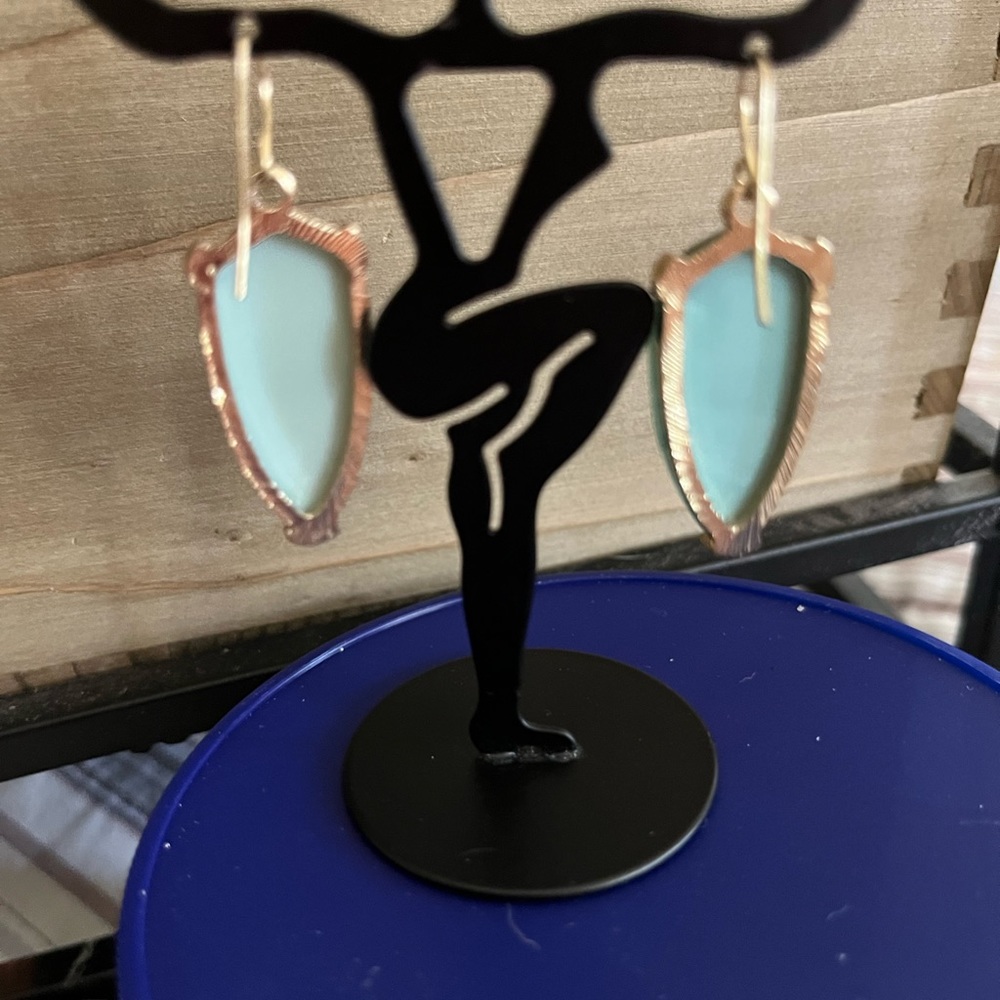 Beautiful Opalescent Green Dangle Earrings - Picture 11 of 11